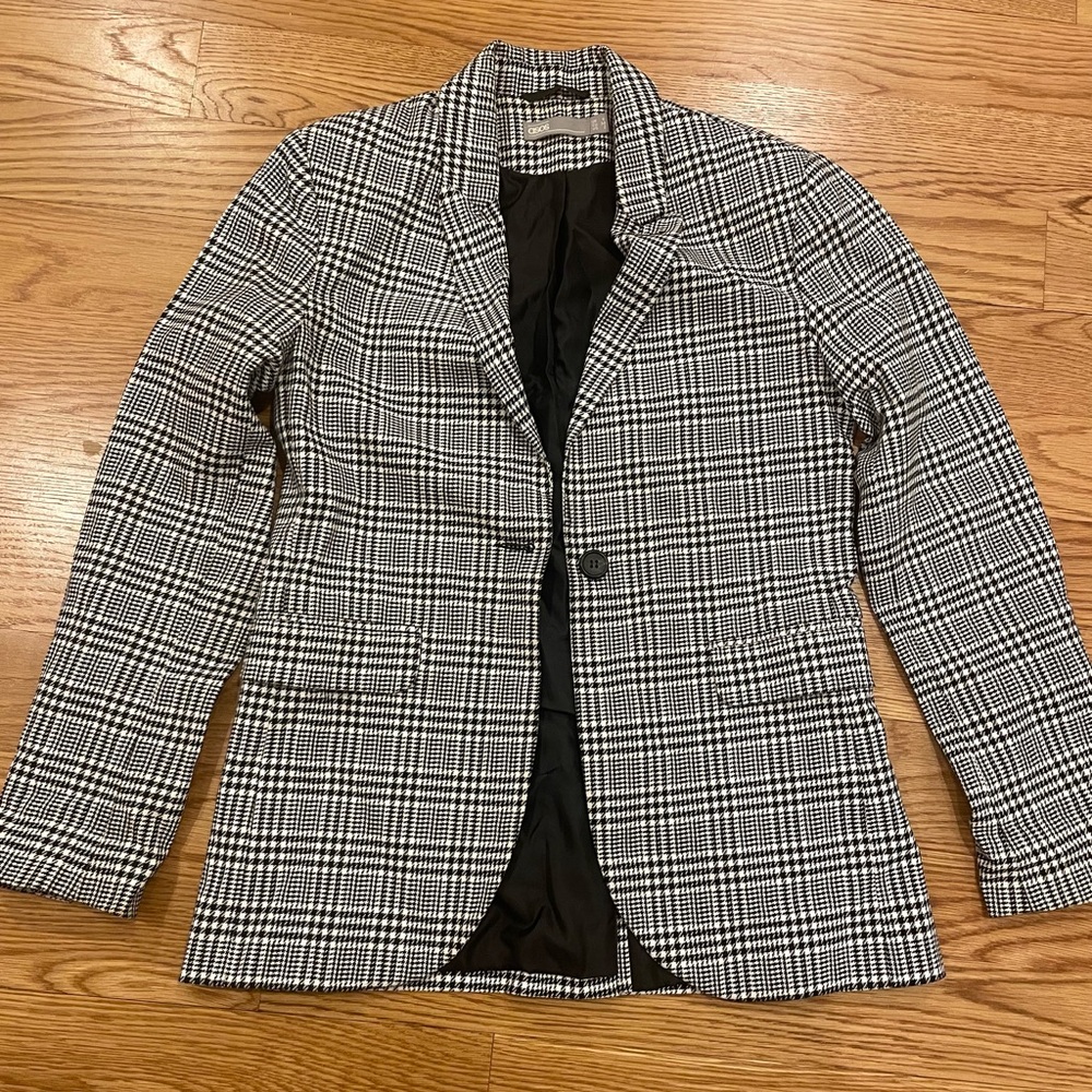 ASOS Black and White Plaid Blazer
